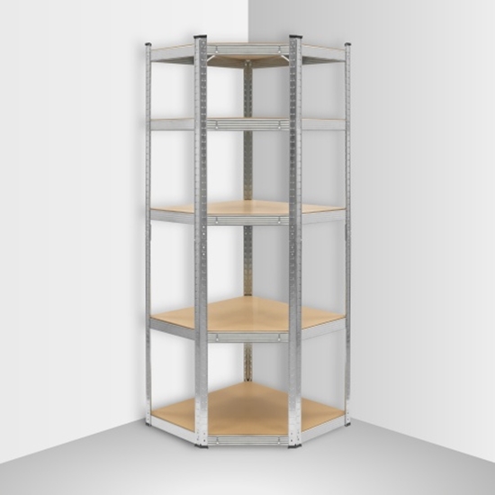 Picture of Stabils stūra Metāla plaukts Rebel 180x40x70cm | sudraba | cinkots