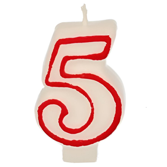 Picture of Svecīte dzimšanas dienas 5 balta