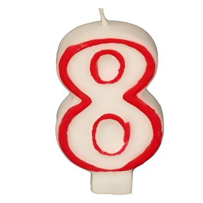 Изображение Svecīte dzimšanas dienas 8 balta