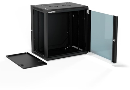 Изображение Szafa Alantec Szafa wiszca 19" 12U 600x450, drzwi szklane jednoskrzydowe, ty osona pena demontowalna, osony boczne pene demontowalne zamykane na klucz, 4 belki, kolor czarny, (SW-12U-600-450-01-CA)