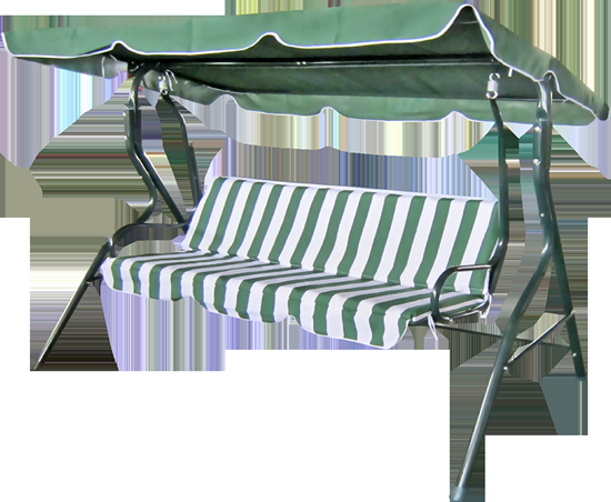 Picture of Šūpuļkrēsls 3-vietīgs svītrains zaļš|balts