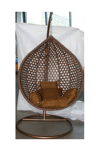 Picture of Šūpuļkrēsls ar spilvenu brūns mazais