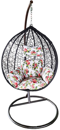 Attēls no Šūpuļkrēsls ar spilvenu, 105cm melns