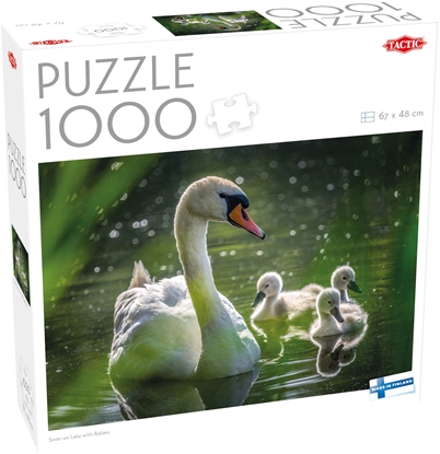 Attēls no Tactic Puzzle Lovers Swan on Lake with Babies 1000 pcs puzzle