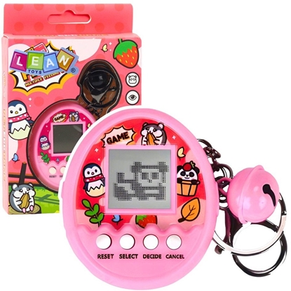 Attēls no Tamagotchi Pet Egg Gra Elektroniczna 168W1 Brelok Z Dzwoneczkiem Róowa LEAN TOYS