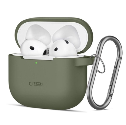 Изображение Tech-Protect TECH-PROTECT SILICONE HOOK APPLE AIRPODS 4 OLIVE GREEN