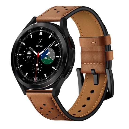 Picture of Tech-Protect Tech-Protect Leather Strap for Samsung Galaxy Watch 4 / 5 / 5 Pro / 6 / 7 / FE - Brown