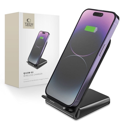 Attēls no Tech-Protect Tech-Protect QI15W-S2 inductive charger 15W in the form of a stand - black