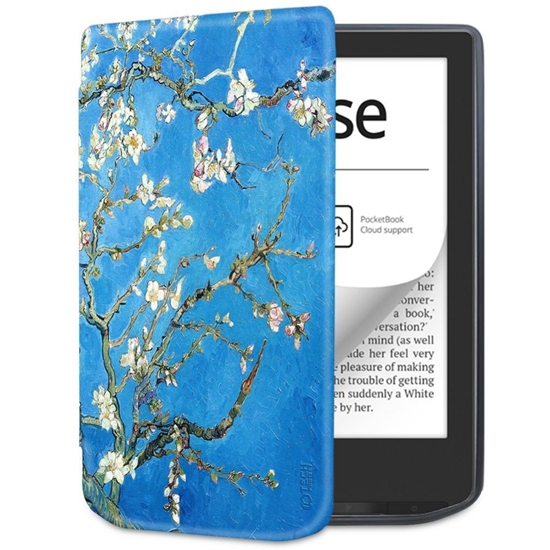 Picture of Tech-Protect Tech-Protect SmartCase for PocketBook Verse / Verse Pro - Blue with Sakura Flowers