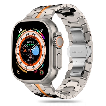 Attēls no Tech-Protect Tech-Protect Stainless Line Bracelet for Apple Watch 4 / 5 / 6 / 7 / 8 / 9 / SE / Ultra 1 / 2 (42/44/45/49 mm) - Titanium Orange
