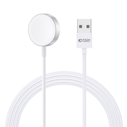 Attēls no Tech-Protect Tech-Protect UltraBoost Magnetic Inductive Charger with USB-A Connector for Apple Watch 1.2m - White
