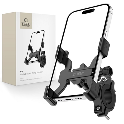 Attēls no Tech-Protect Tech-Protect V3 Bike Phone Holder for Handlebars - Black