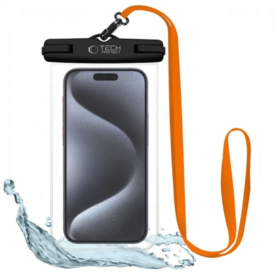 Picture of Tech-Protect Tech-Protect Waterproof Case UWC7 waterproof for devices up to 6.9" - black and orange