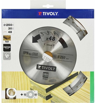 Изображение Griešanas disks kokam Tivoly XT50514004451; 250 mm; Z48; 15°