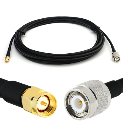Picture of TNC Male to SMA Male 5m RG58/U Coaxial Cable