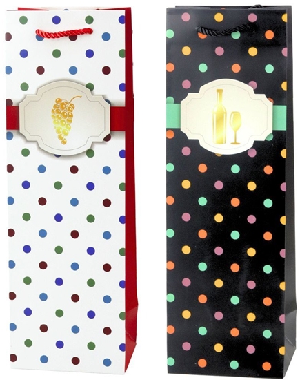 Picture of Torba Prezentowa Na Wino Butelk W Kropki 35 x 12 x 9 cm LEAN