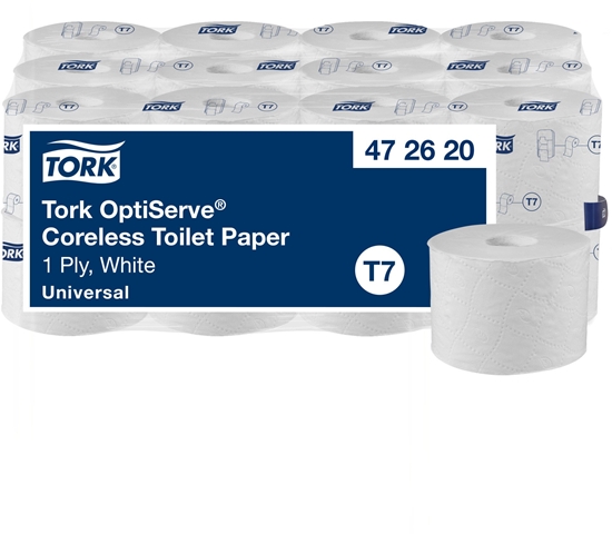 Picture of Tork OptiServe  Ekologiczny papier toaletowy bez gilzy, T7, universal, 1 Warstwa  Biay