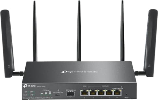 Picture of Tp-Link Omada ER706W-4G bezvadu rūteris Tīkls Gigabit Ethernet Divkāršā frekvenču josla (2.4 GHz / 5 GHz) Melns