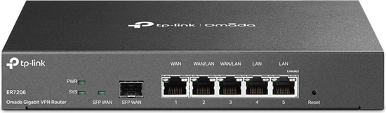 Изображение Tp-Link TL-ER7206 ar vadiem pievienojams rūteris Tīkls Gigabit Ethernet Melns