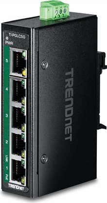 Picture of Trendnet 5-Port Industrial Gigabit PoE+ DIN-Rail Mini Switch