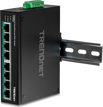 Изображение Trendnet Industrie Switch 8 Port Fast Eth. PoE+ L2 DIN-Rail