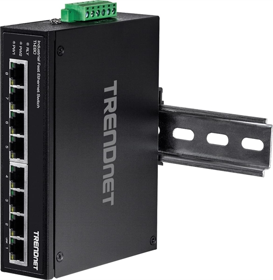 Изображение Trendnet Industrie Switch 8 Port Fast Ethernet L2 DIN-Rail