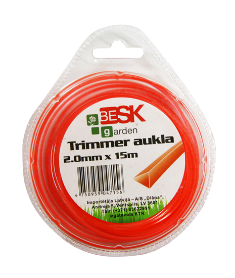 Изображение Trimmera aukla 2.0mm*15m trīsstūris