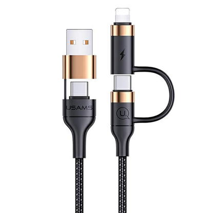 Picture of USAMS Kabel pleciony U62 2xUSB-C|USB-A |lightning 