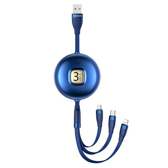 Picture of USAMS Kabel U69 3w1 1m niebieski|blue (lightning|m