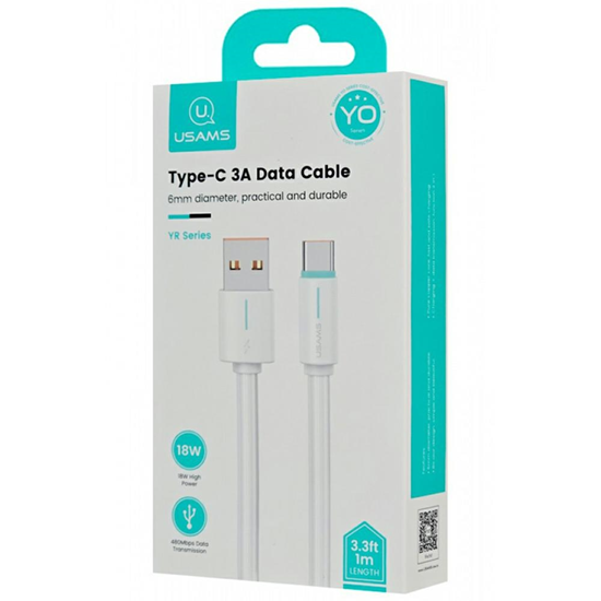 Picture of USAMS Kabel USB-C 3A YU Series 1m USB-C|USB-C biał