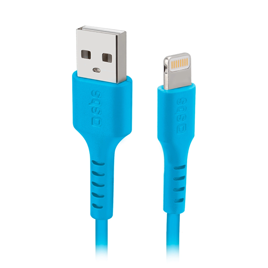 Picture of USB - Lightning cable for data and charging Cyan