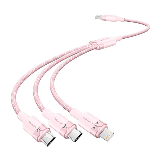 Picture of USB 2.0 A to 3in1 3A cable Vention CTPPG 1.5M (pin