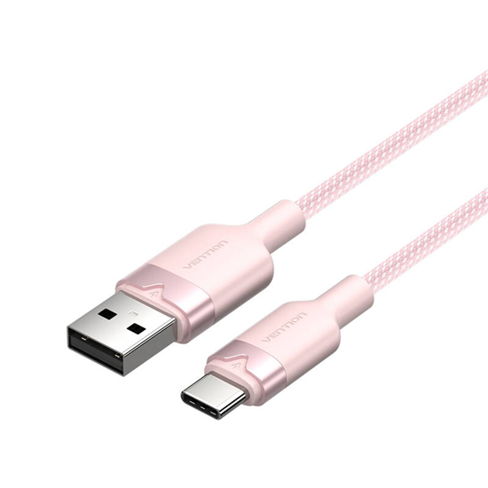 Picture of USB 2.0 A to USB-C 3A Vention CTNPF 1M cable (pink