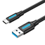 Изображение CABLE USB3.0 TO USB-C MALE/2M BLACK COZBH VENTION