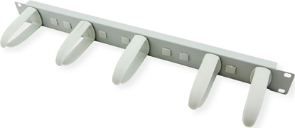 Attēls no Value 19" Cable Management plate with Horizontal/Vertical cable rings for Cabinets, grey