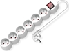 Picture of Value French Power Strip, 6-way, with illuminated Switch, white, 3 m