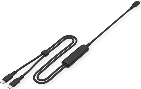 Picture of Value USB 2.0 Y-Splitter Charging Cable, 1x C to 2x C, max. 100W, black, 1.8 m