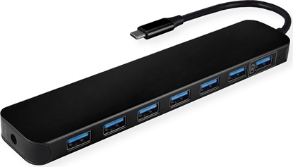 Attēls no Value USB 3.2 Gen 1 Hub, 7 Ports, Type C connection cable, with Power Supply