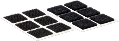 Attēls no Velcro ® Klettquadrate Selbstklebend, Haken & Flausch 25mm x 25mm x 24 sets Schwarz