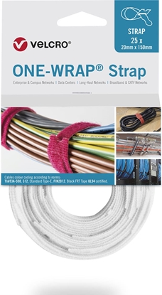 Attēls no Velcro ® One Wrap® Strap 20mm x 150mm, 25 Stück, weiß