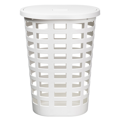 Изображение Veļas grozs Boston 54L ovāls ar vāku, balts