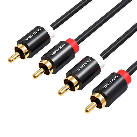 Picture of Vention Cable Audio 2xRCA male to 2xRCA male Vention VAB-R06-B200 2m (black)