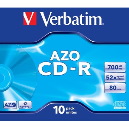 Attēls no Verbatim CD-R 80/700MB 52X AZO CRYSTAL jewel box - 43327