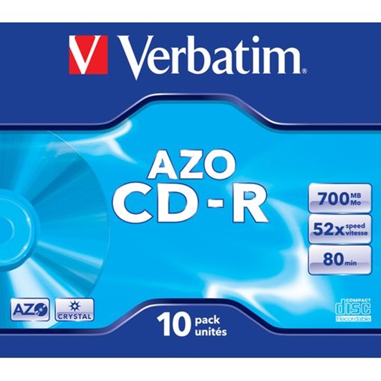 Picture of Verbatim CD-R 80/700MB 52X AZO CRYSTAL jewel box - 43327