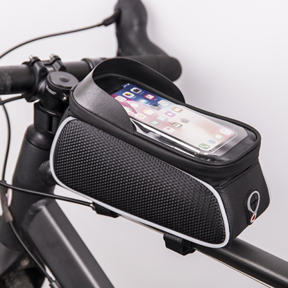 Изображение Waterproof bike frame bag with shielded phone hold