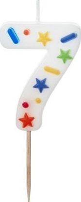 Attēls no wieczka urodzinowa 7 biaa konfetti 5.5cm