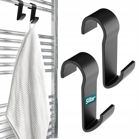 Picture of Wieszaki na kaloryfer czarne - 2 szt (SIL185-BK)