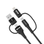 Изображение Wozinsky Wozinsky WNBAA 4in1 cable 2x USB-C 1x USB-A 1x Lightning 60W 1 m - black