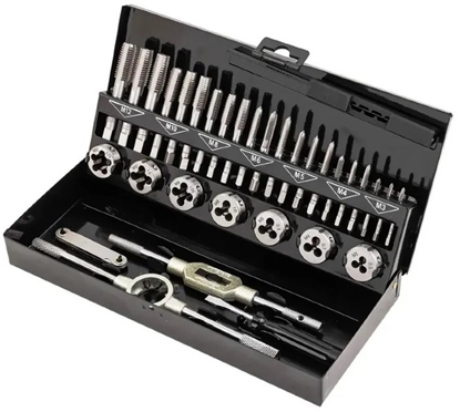 Изображение Zestaw gwintowników i narzynek 58el. (M2-M12) metalowa walizka