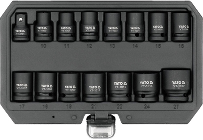 Изображение ZESTAW NASADEK UDAROWYCH KRÓTKICH 1/2'' 15 SZT. 10-27 MM